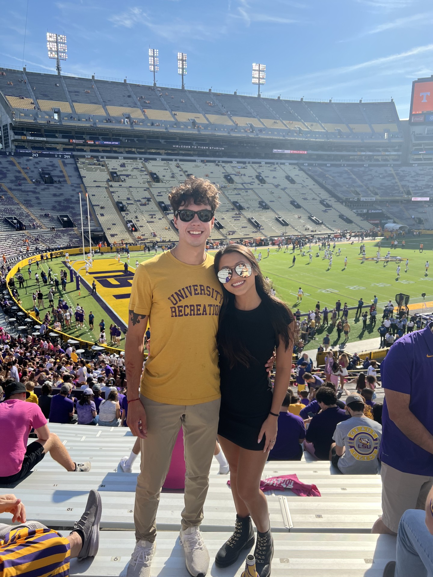 Emily and Matthew at LSU Tiger Stadium during football season